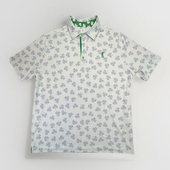 U Suck At Golf Other - U Suck at Golf Shirt Men’s 2XL White Shamrock Clover Leaf Irish Polo Shirt